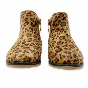 Cat & Jack Penelope Ankle Boots Booties Cheetah Leopard Brown Toddler Girl’s